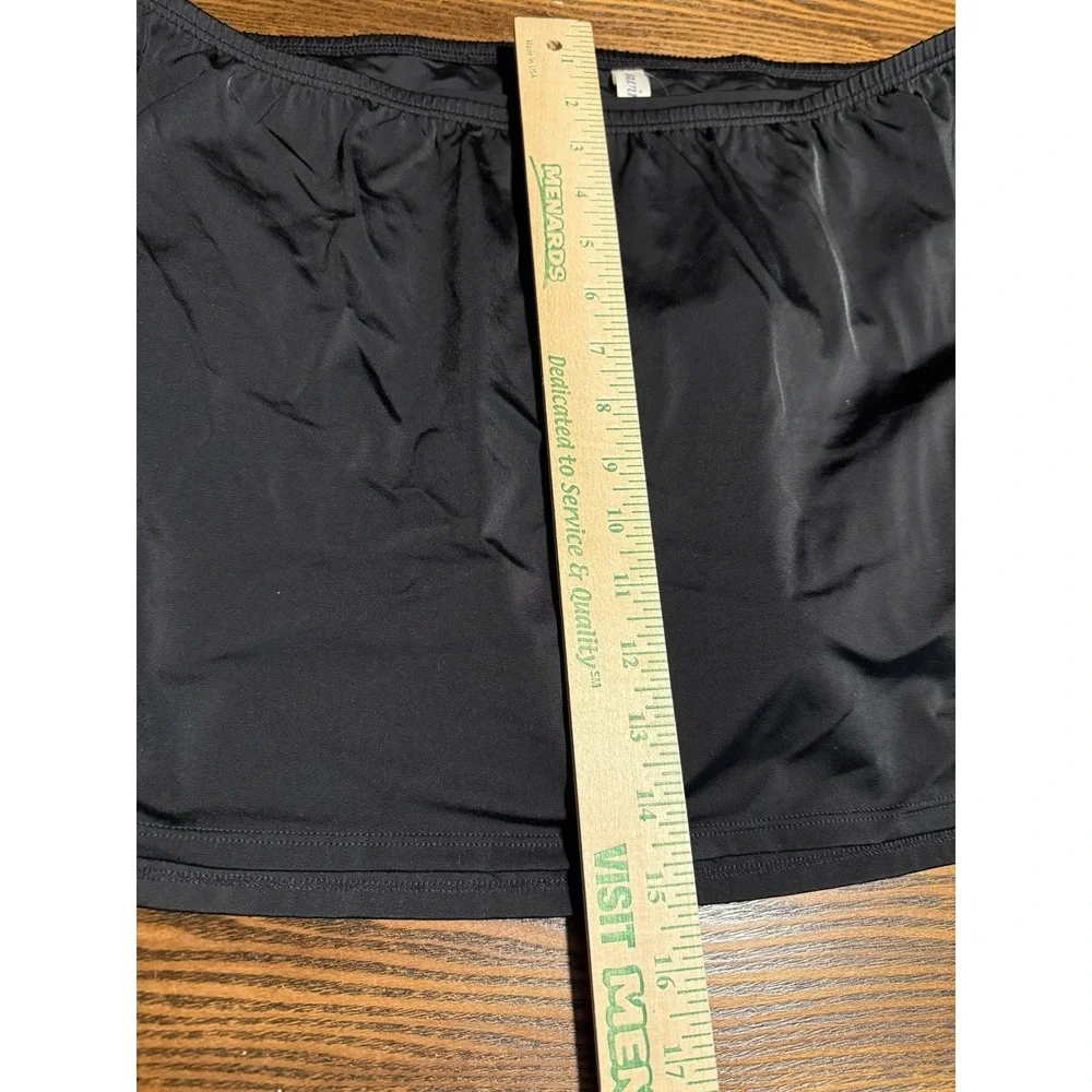 Cacique Swim Skirt Womens 20 Black Built In Brief‎ Bathing Suit Bottom Skort NWT